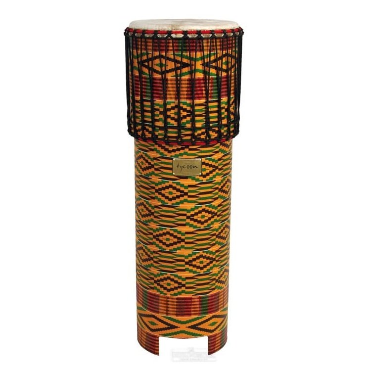 Tycoon Ngoma Drum With Kente Cloth Finish
