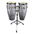 Tycoon Percussion Kinetic Steel Series Congas - Black Powder with Double Stand 10 inch. & 11 inch.