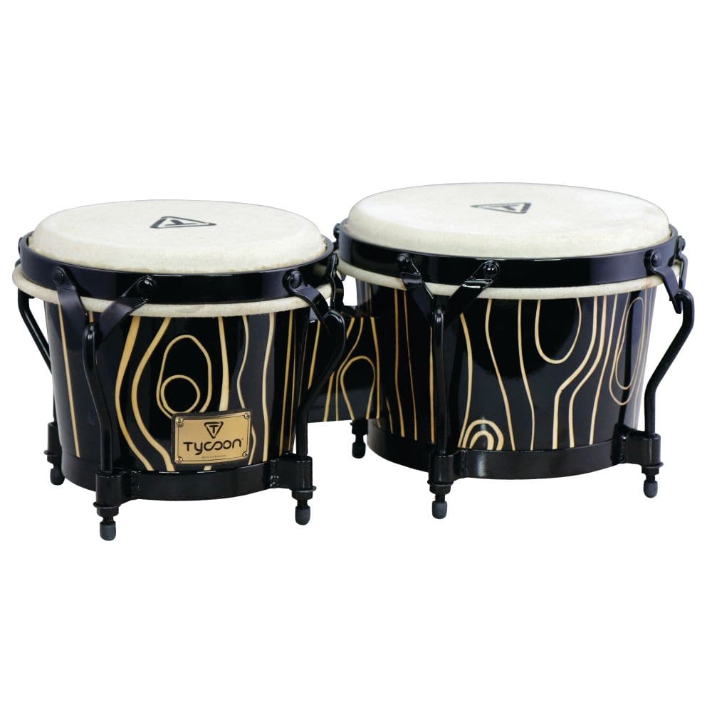 Tycoon Percussion 7&8 1/2 Supremo Select Cyclone Series Bongos with Black Steel Hardware