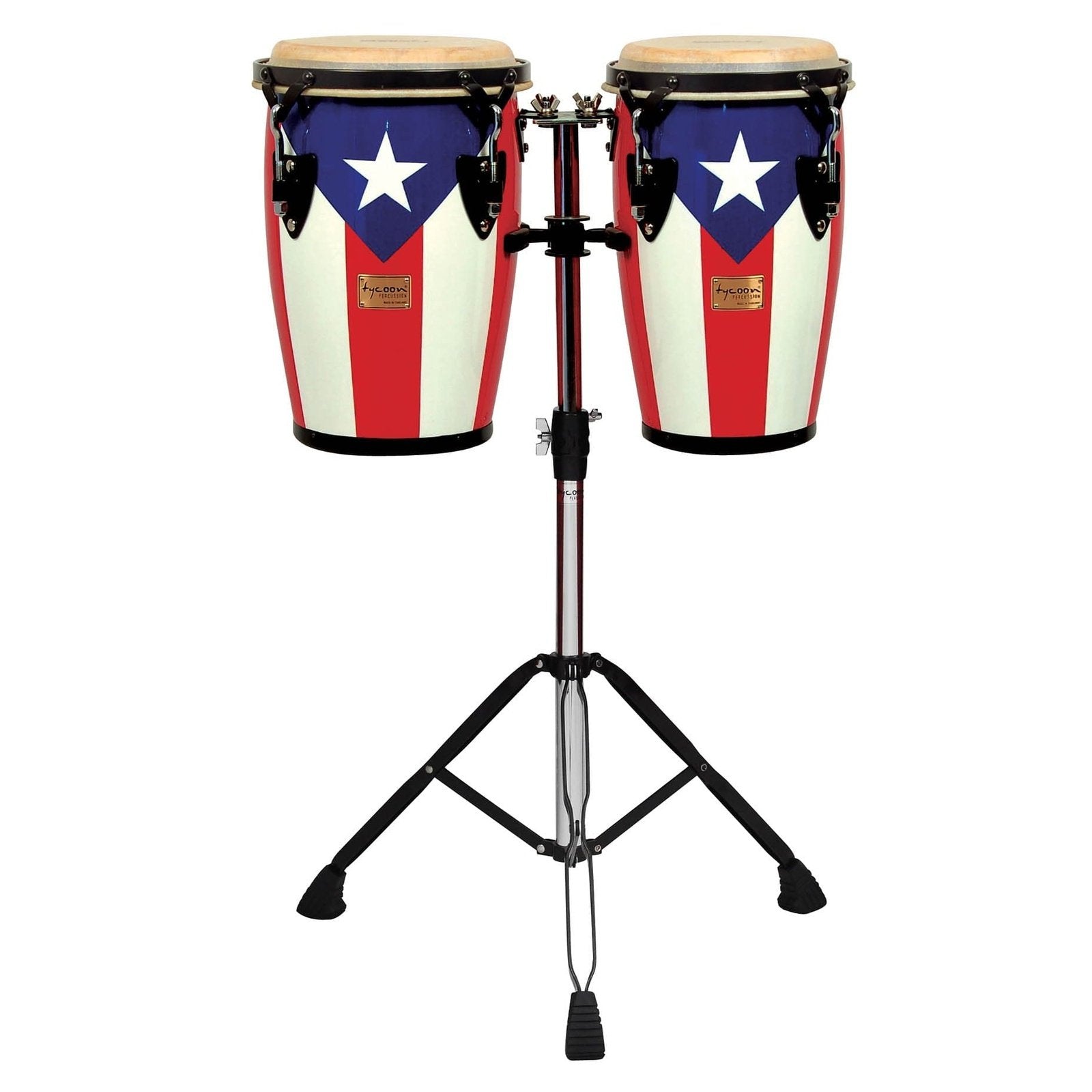 Tycoon 8 & 9 Junior Congas With Stand - Puerto Rican Flag Finish