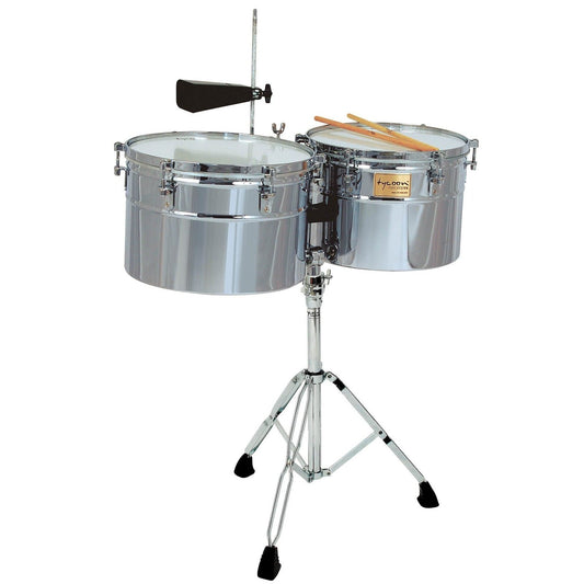 Tycoon Percussion 14 & 15 Deep-Shell Timbales - Brushed Chrome Finish