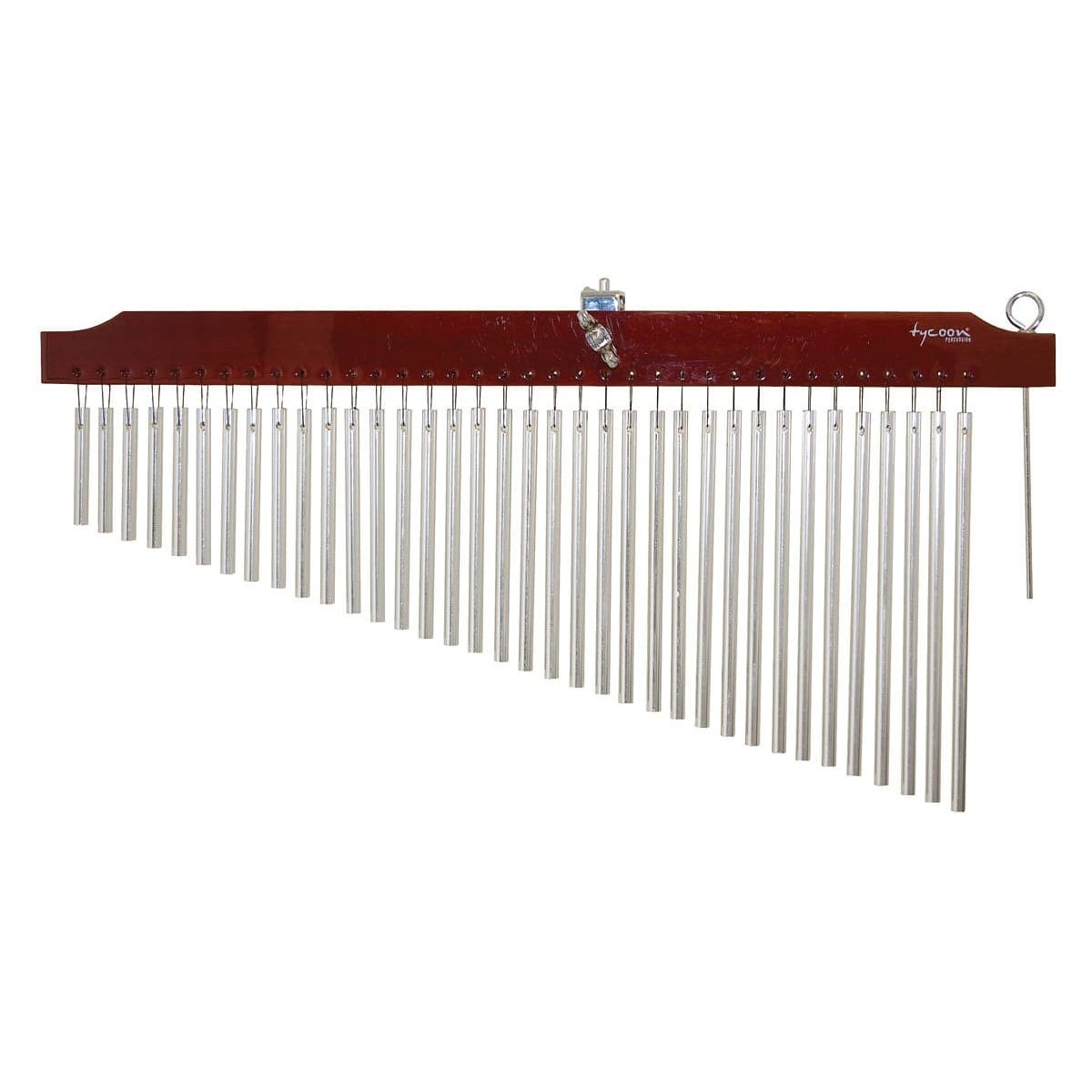 Tycoon Percussion 36 Chrome Chimes With Brown Finish Wood Bar