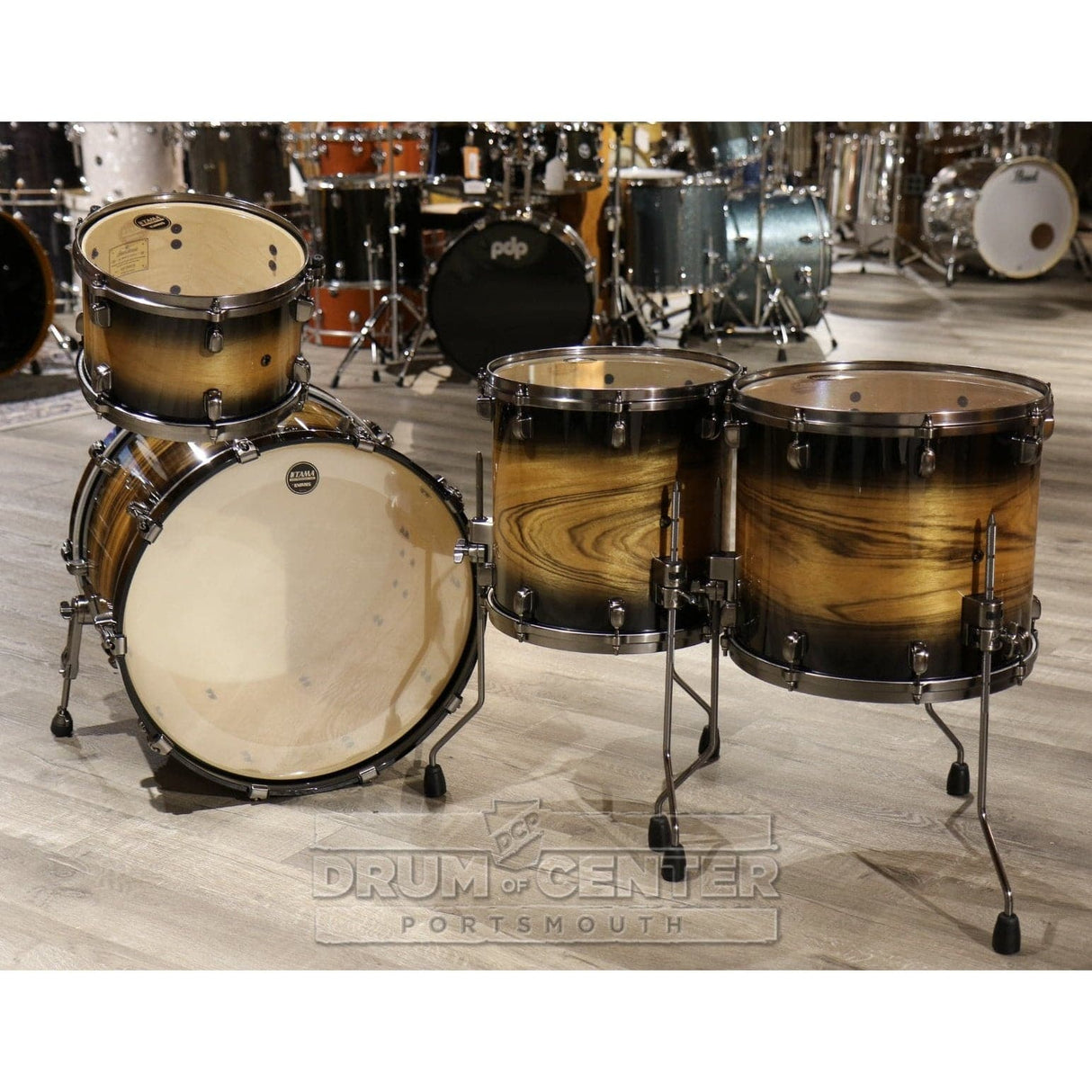 Tama Starclassic Maple 4pc Drum Set 22/12/14/16 Natural Pacific Walnut Burst w/Smoked Black Hw