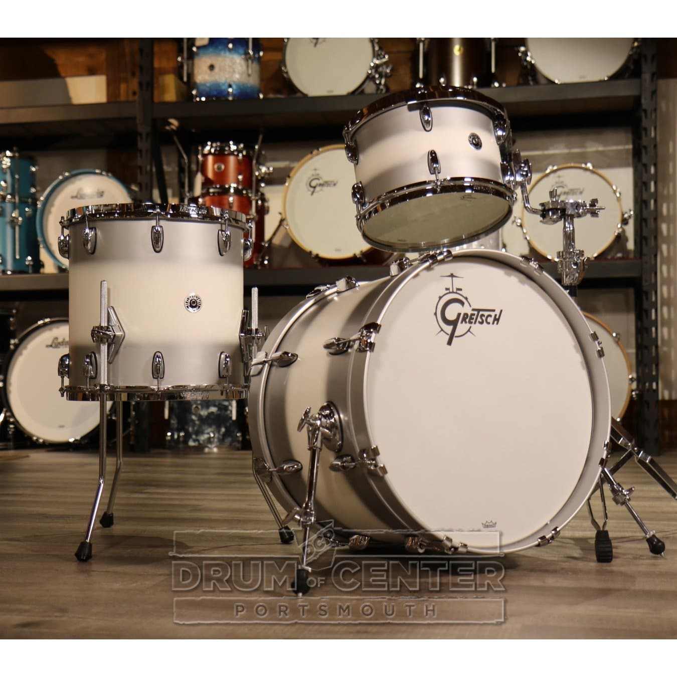 Gretsch Brooklyn 3pc Drum Set Silver Mist Duco