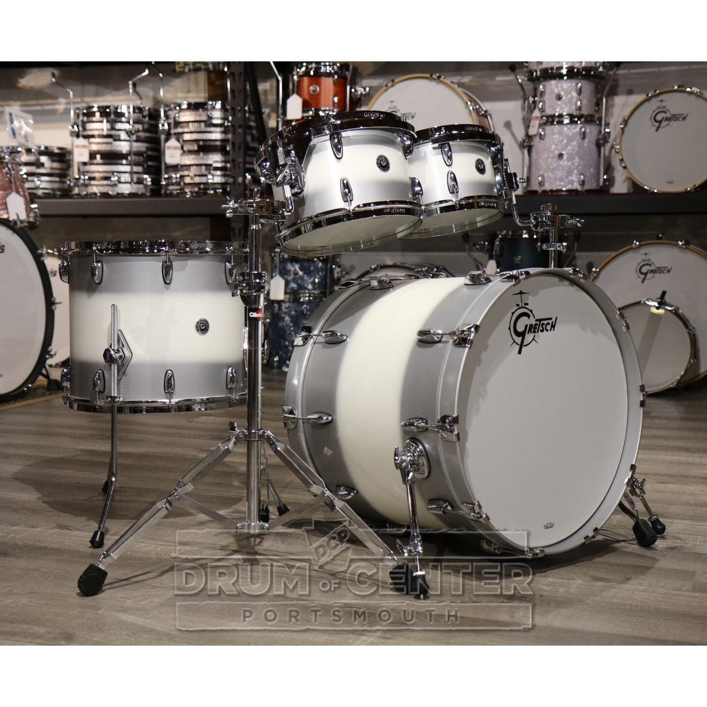 Gretsch Brooklyn 4pc Micro Drum Set Silver Mist Duco