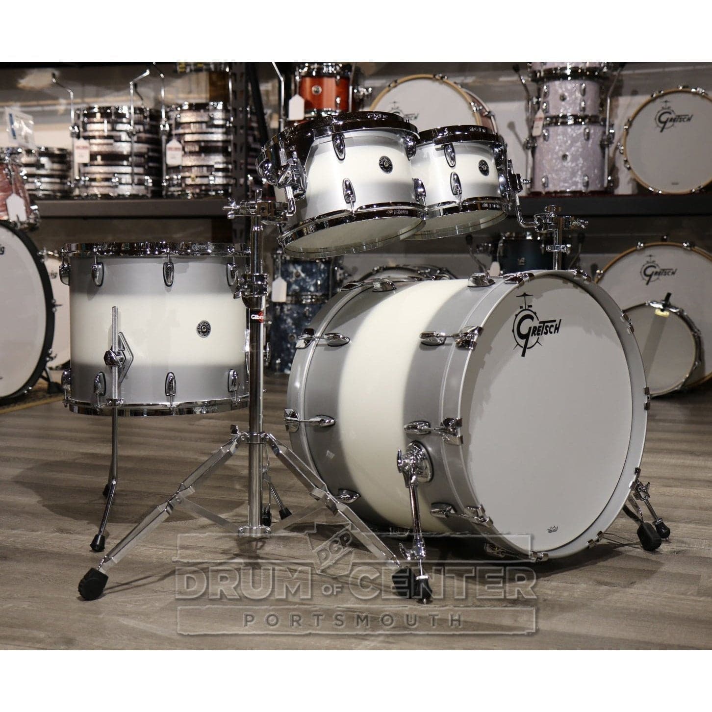 Gretsch Brooklyn 4pc Euro Drum Set Silver Mist Duco