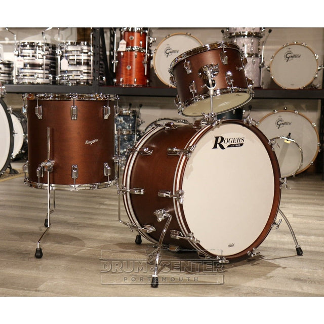 Rogers Cleveland 3pc Drum Set w/22BD Satin Dark Mahogany