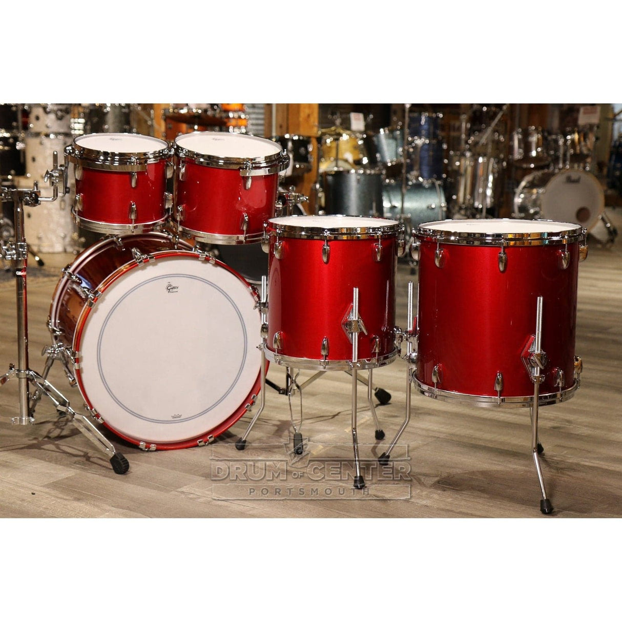 Gretsch USA Custom 5pc Drum Set Candy Apple Red Gloss