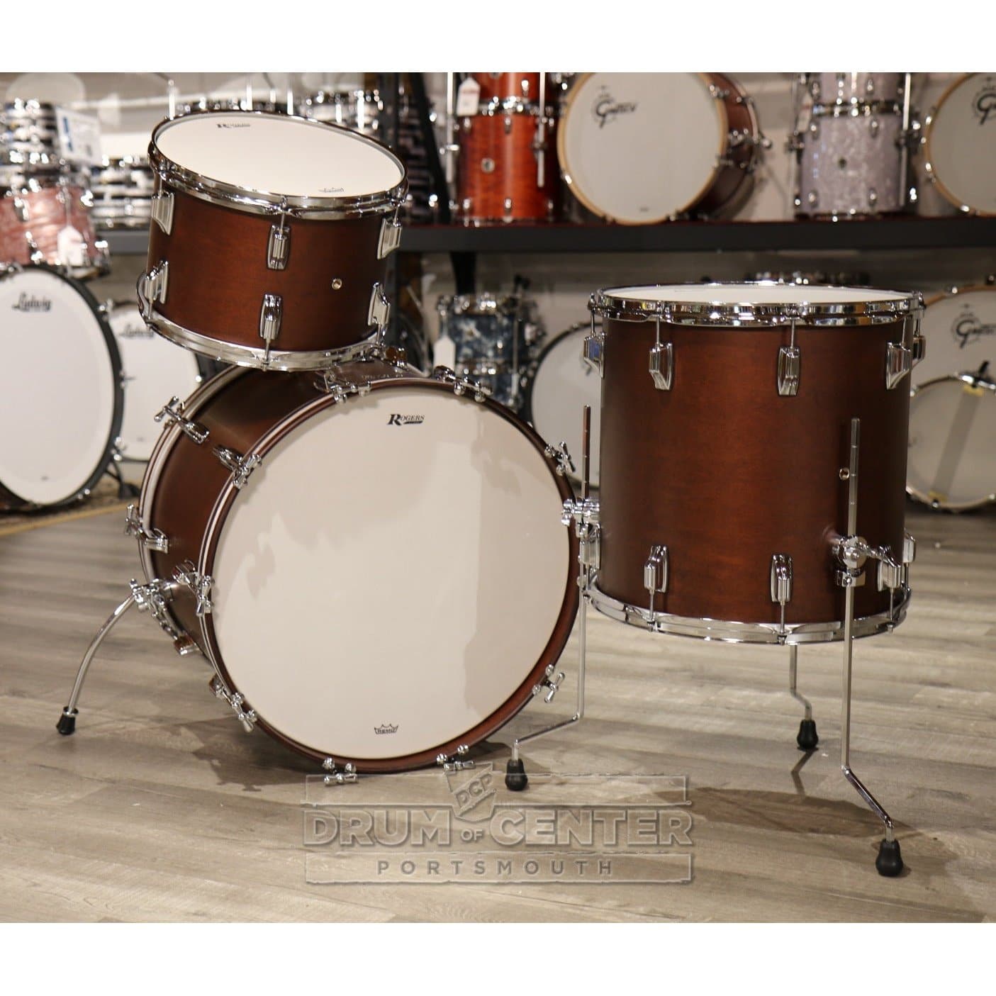 Rogers Cleveland 3pc Drum Set w/22BD Satin Dark Mahogany DCP