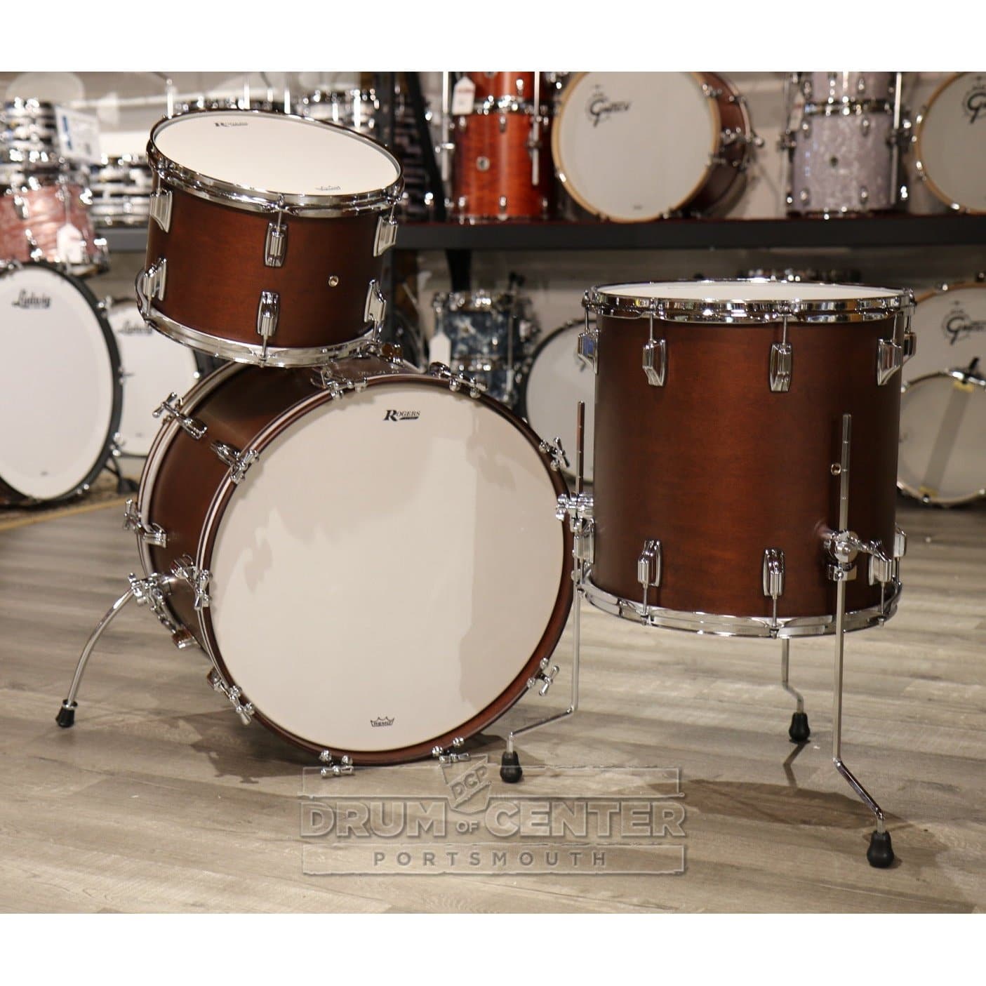 Rogers Cleveland 3pc Drum Set w/22BD Satin Dark Mahogany