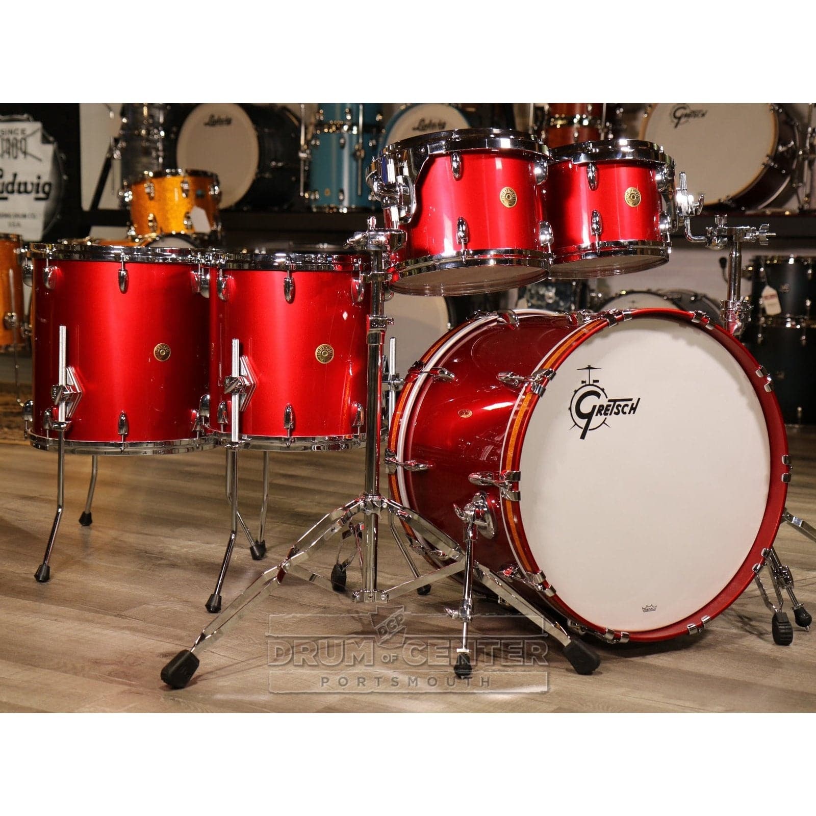 Gretsch USA Custom 5pc Drum Set Candy Apple Red Gloss