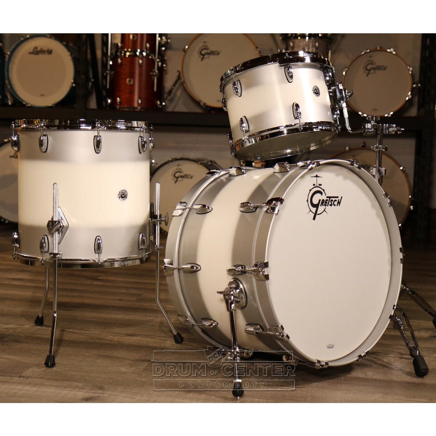 Gretsch Brooklyn 3pc Classic Drum Set Silver Mist Duco