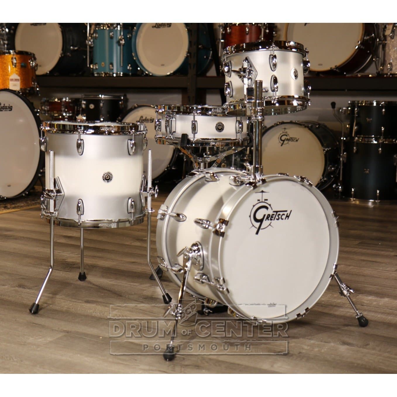 Gretsch Brooklyn 4pc Micro Drum Set Silver Mist Duco