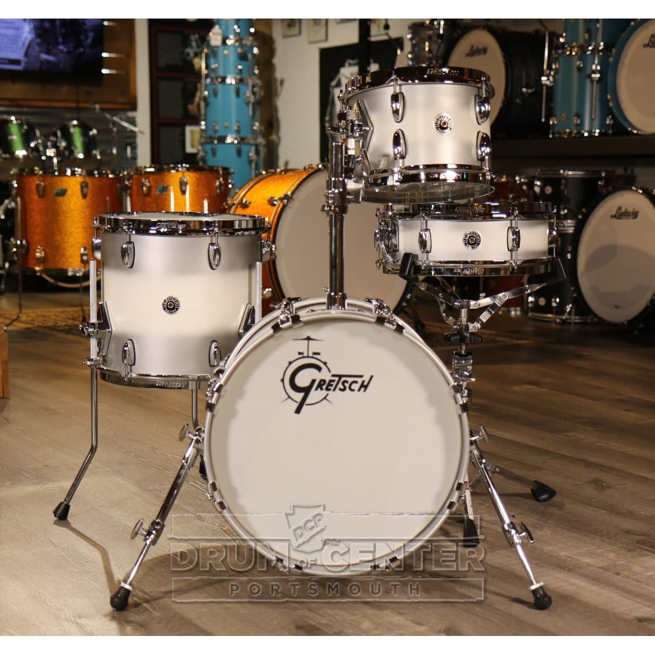 Gretsch Brooklyn 4pc Micro Drum Set Silver Mist Duco