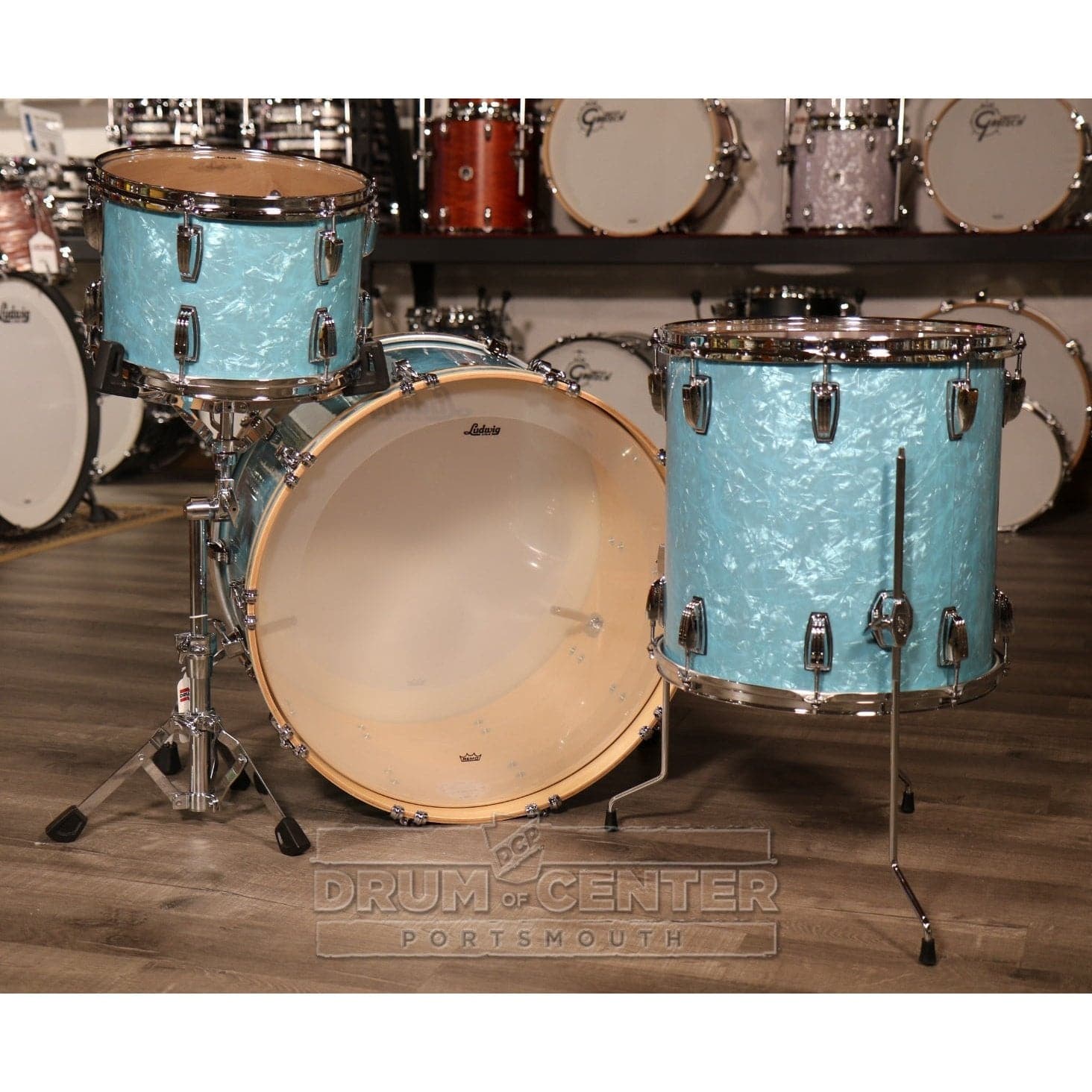 Ludwig Classic Maple 3pc Drum Set 22/13/16 Glacier Blue