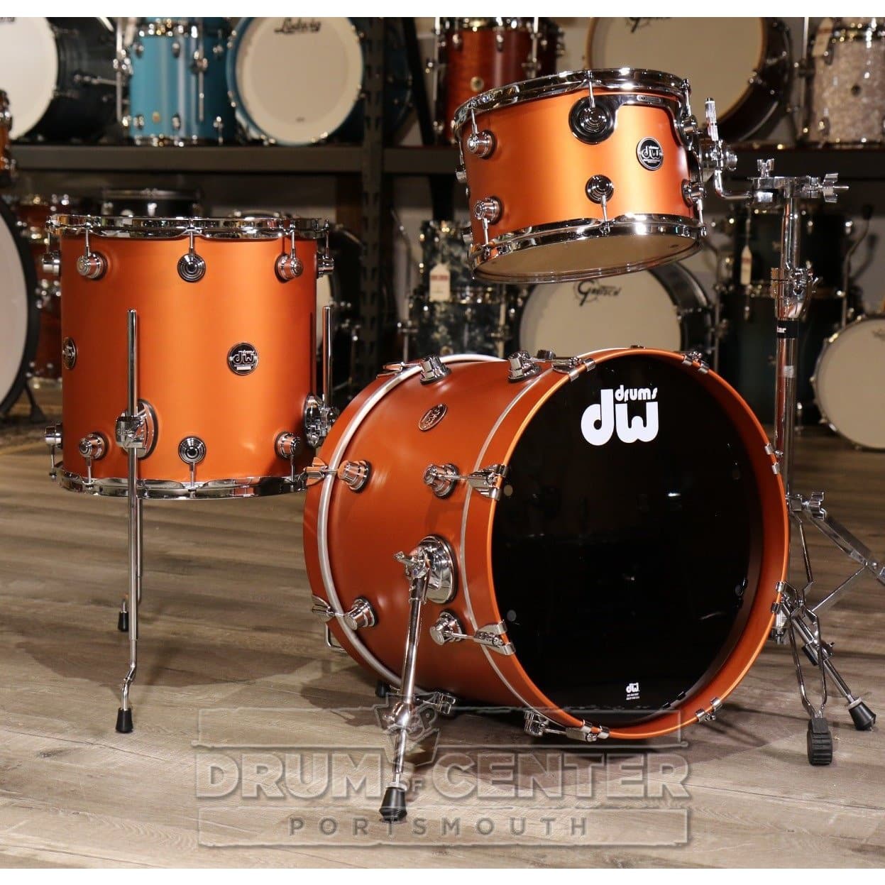 DW Performance 3pc Drum Set 18/12/14 Hard Satin American Rust