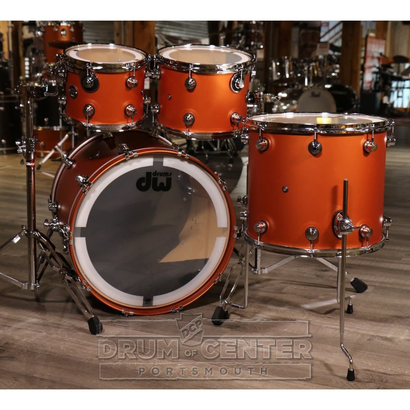 DW Performance 4pc Drum Set 22/10/12/16 Hard Satin American Rust