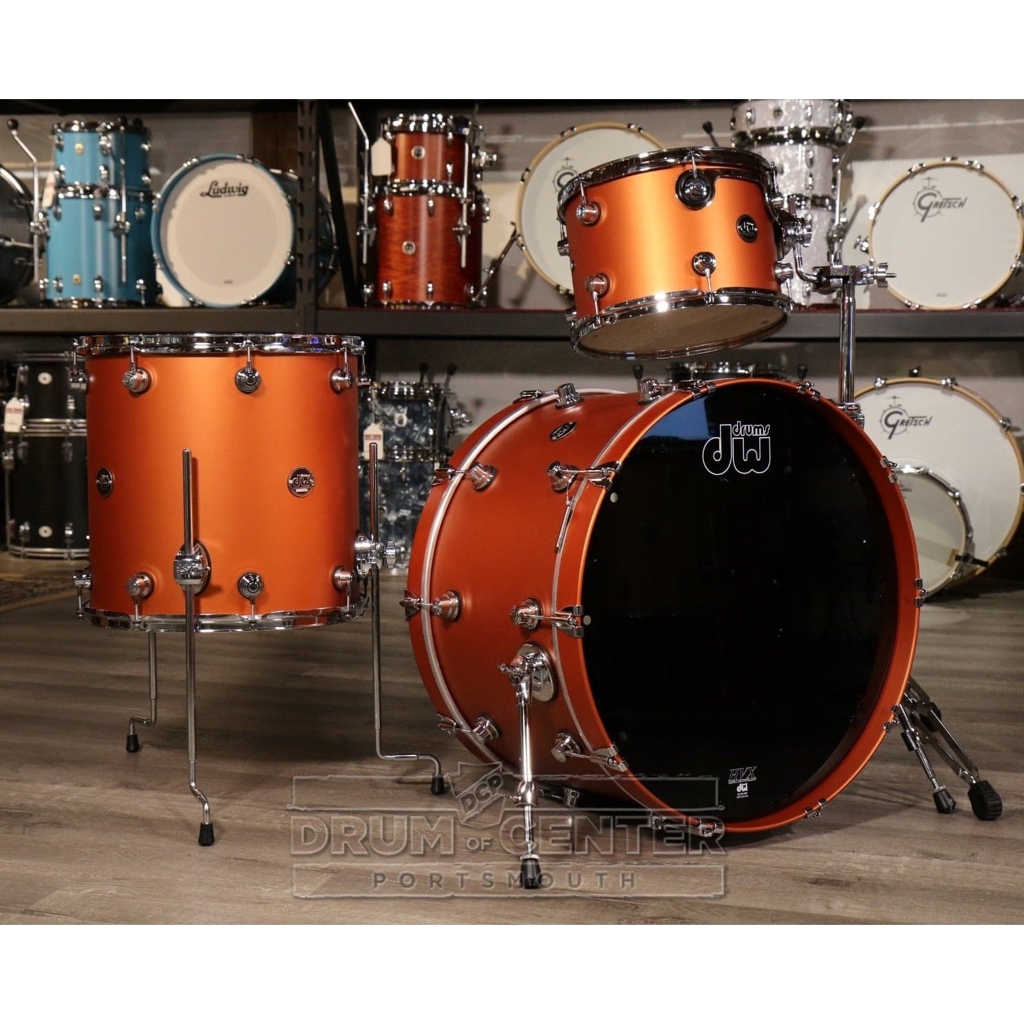 DW Performance 3pc Drum Set 24/13/16 Hard Satin American Rust