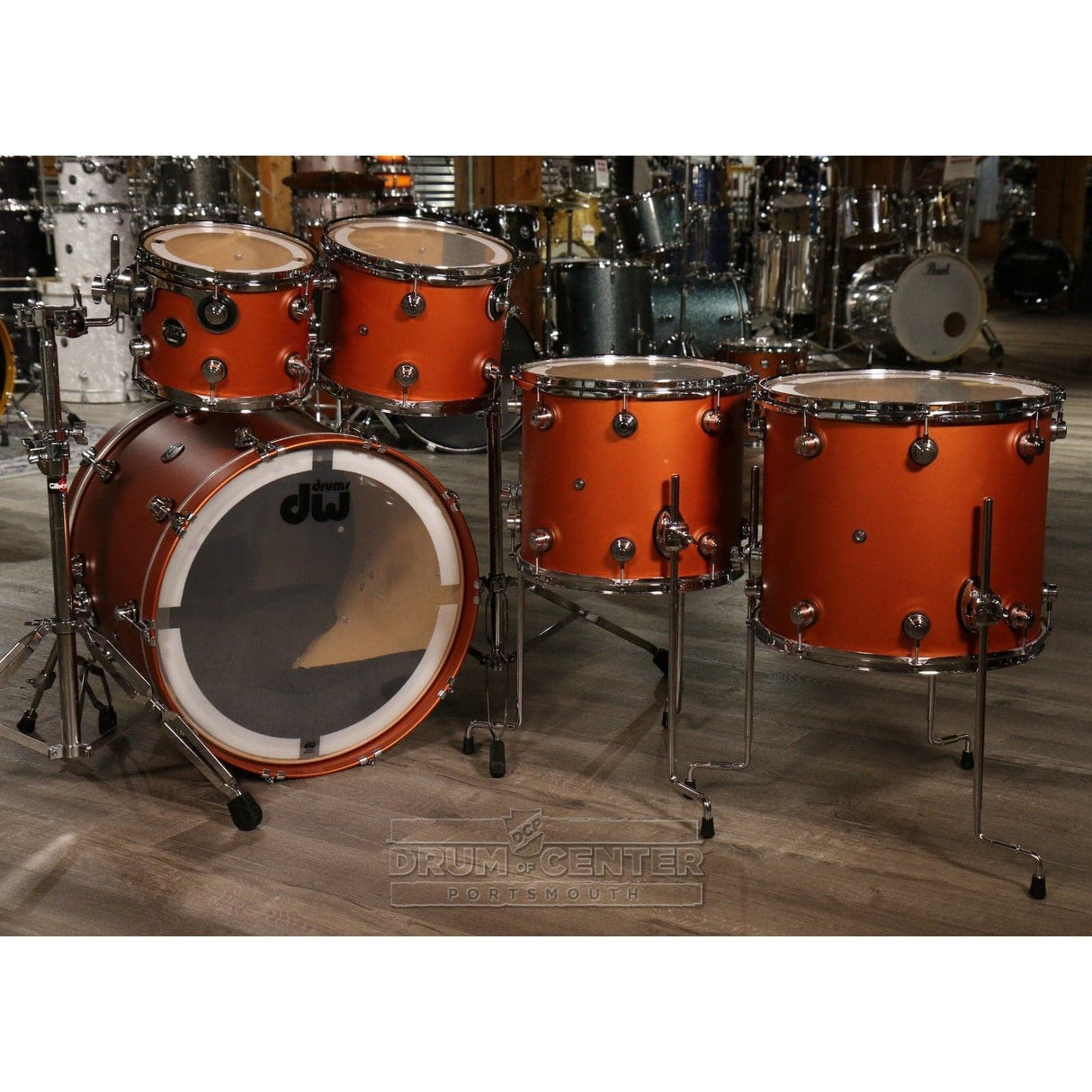 DW Performance 5pc Drum Set 22/10/12/14/16 Hard Satin American Rust