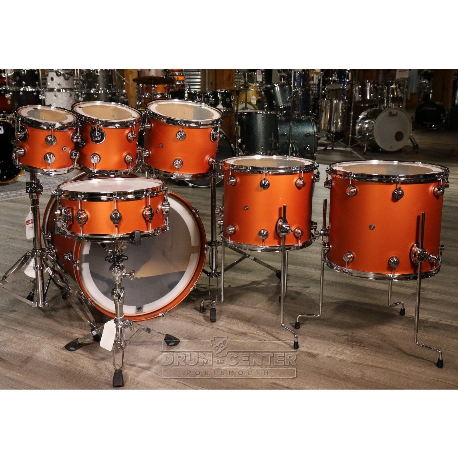 DW Performance 7pc Drum Set 22/8/10/12/14/16/14 Hard Satin American Rust