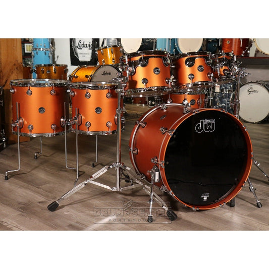 DW Performance 7pc Drum Set 22/8/10/12/14/16/14 Hard Satin American Rust