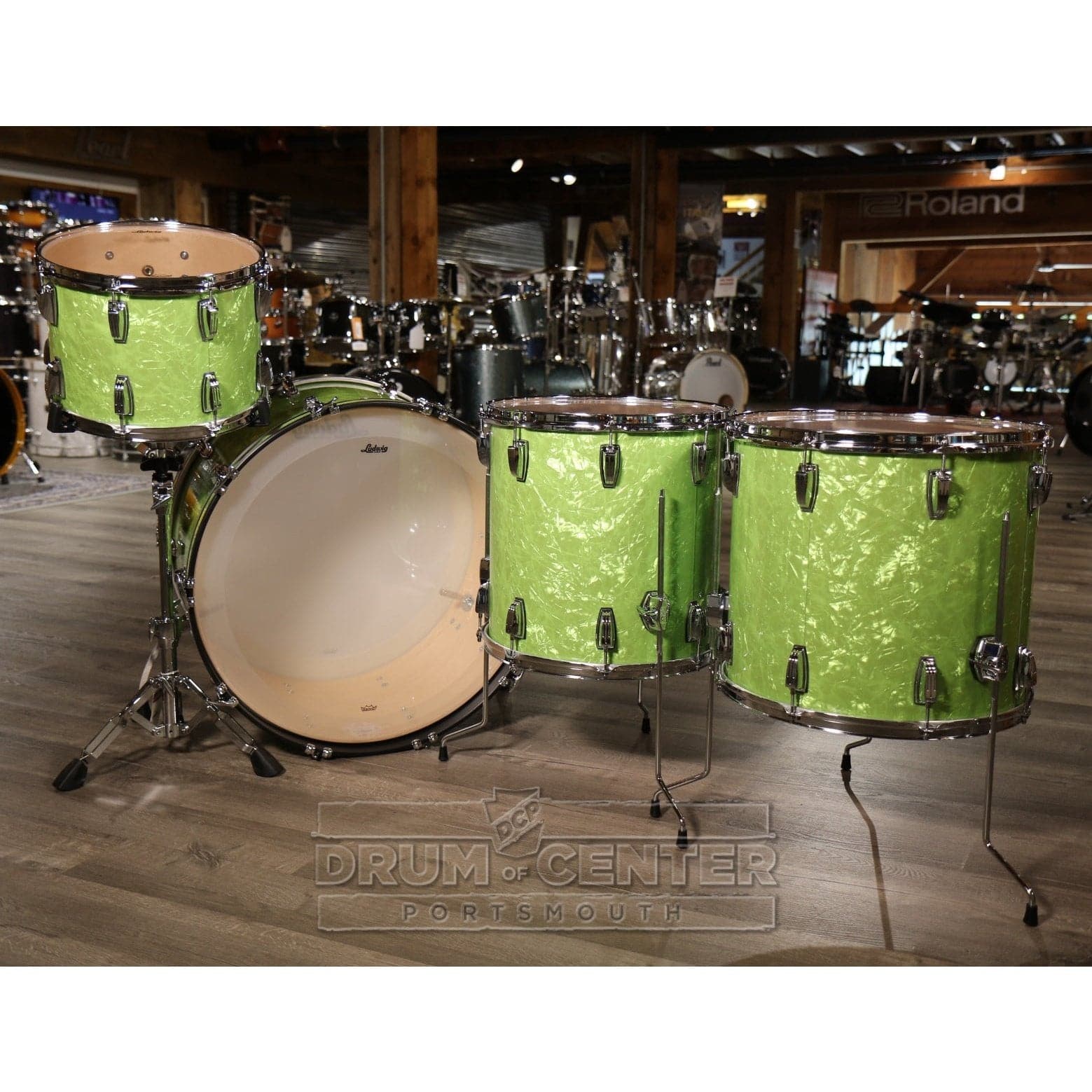Ludwig Classic Maple 4pc Bonham Drum Set Emerald Pearl