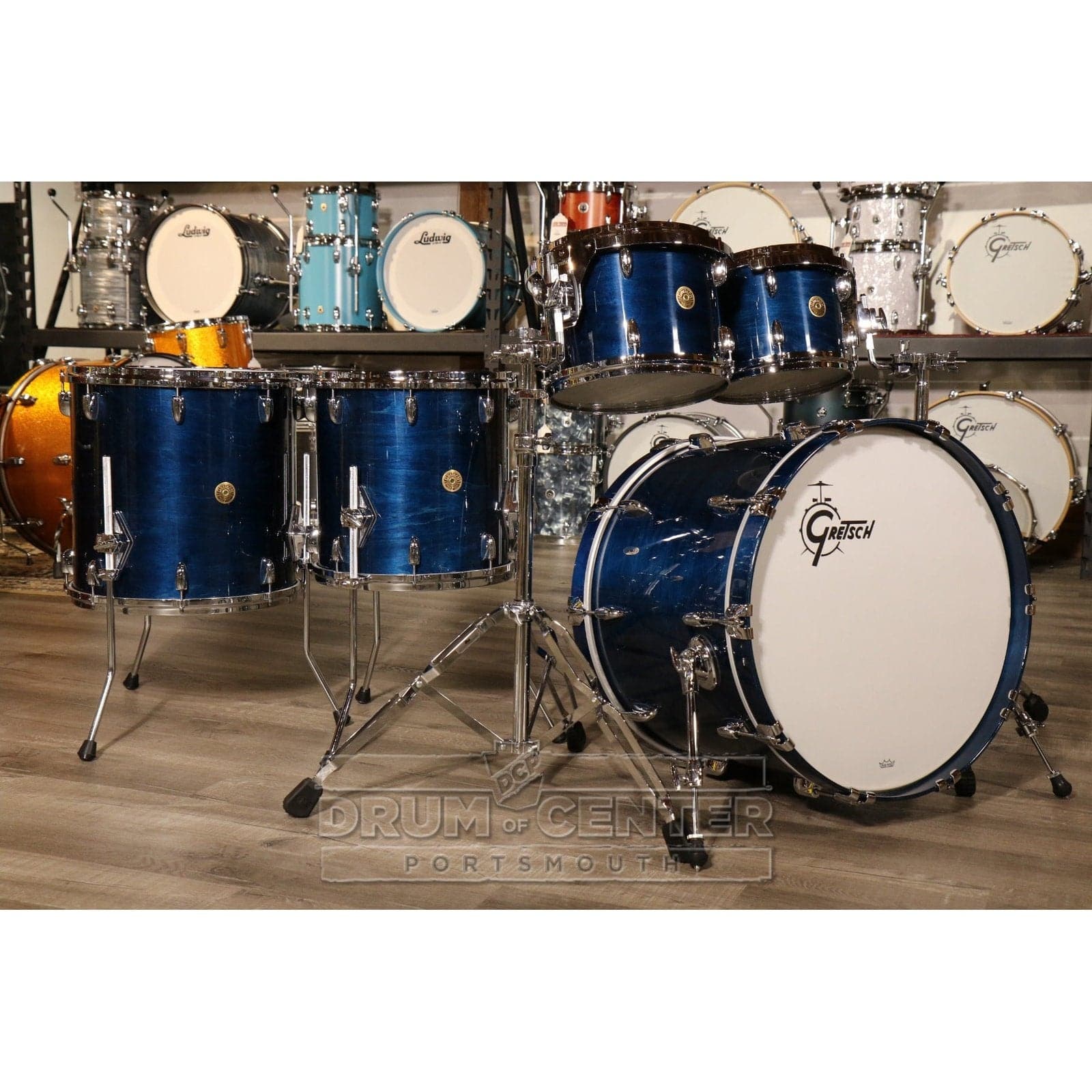 Gretsch USA Custom 5pc Drum Set Azure Gloss