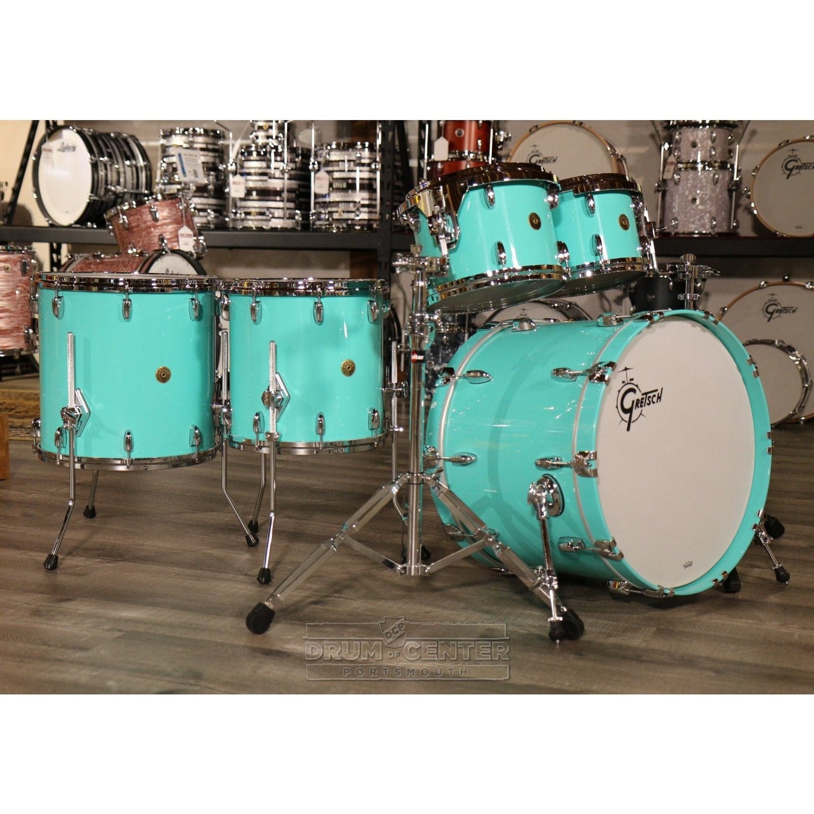 Gretsch USA Custom 5pc Drum Set Seafoam Green Gloss