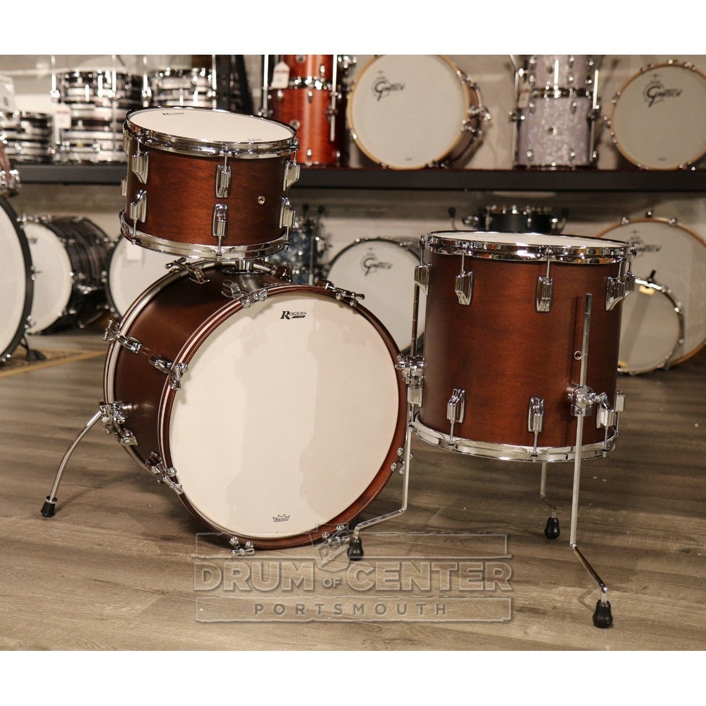 Rogers Cleveland 3pc Drum Set w/20BD Satin Dark Mahogany