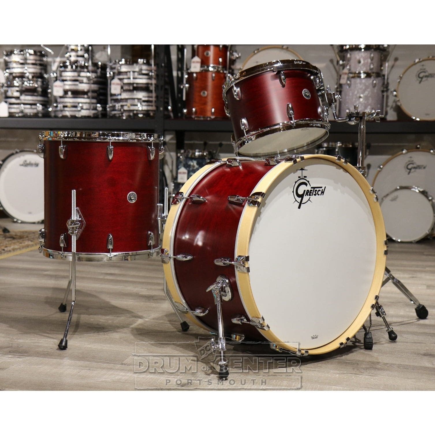 Gretsch Brooklyn 3pc Rock Drum Set Satin Cherry Red