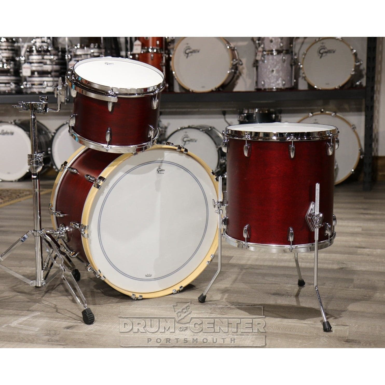 Gretsch Brooklyn 3pc Rock Drum Set Satin Cherry Red