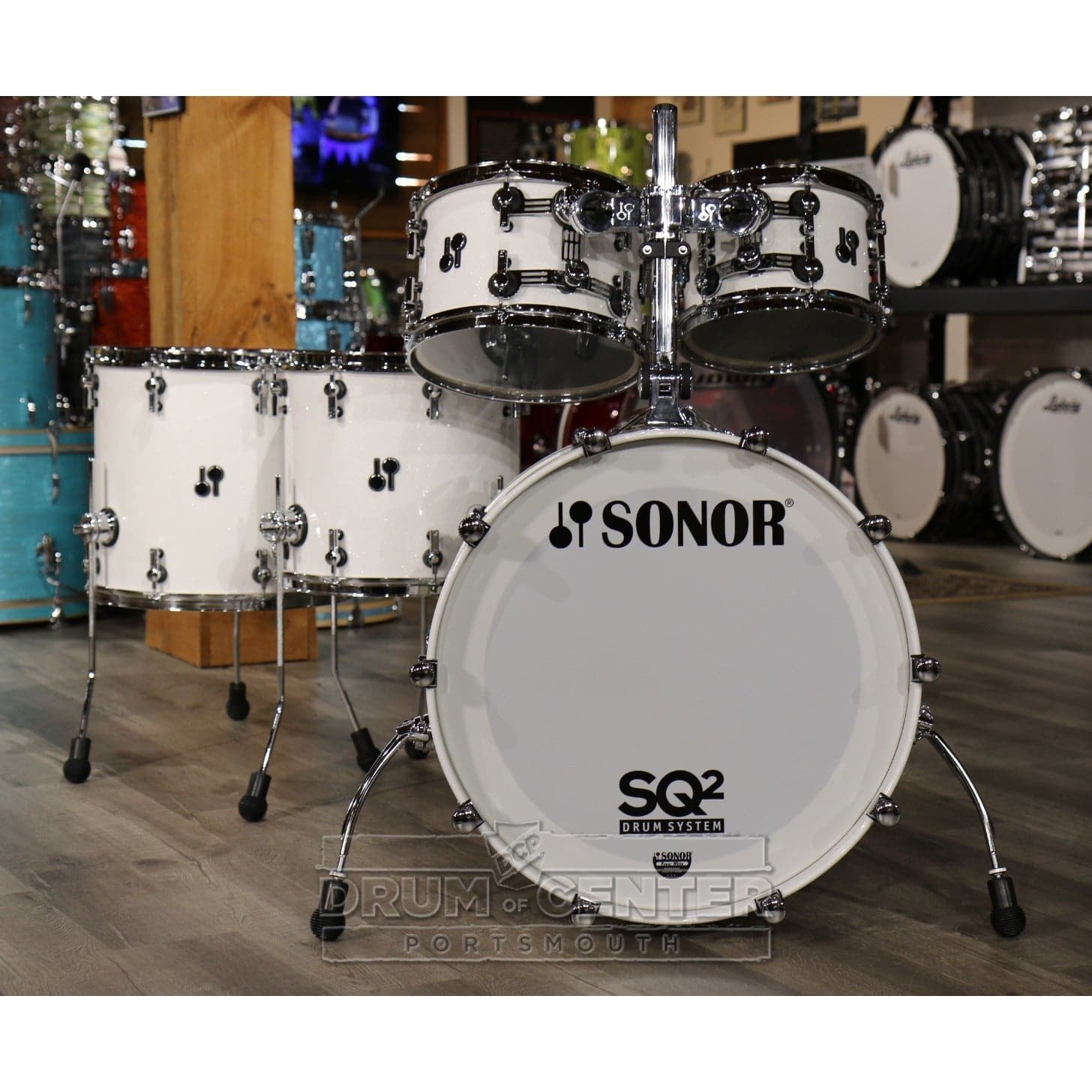Sonor SQ2 Birch 5pc Drum Set White Sparkle Gloss