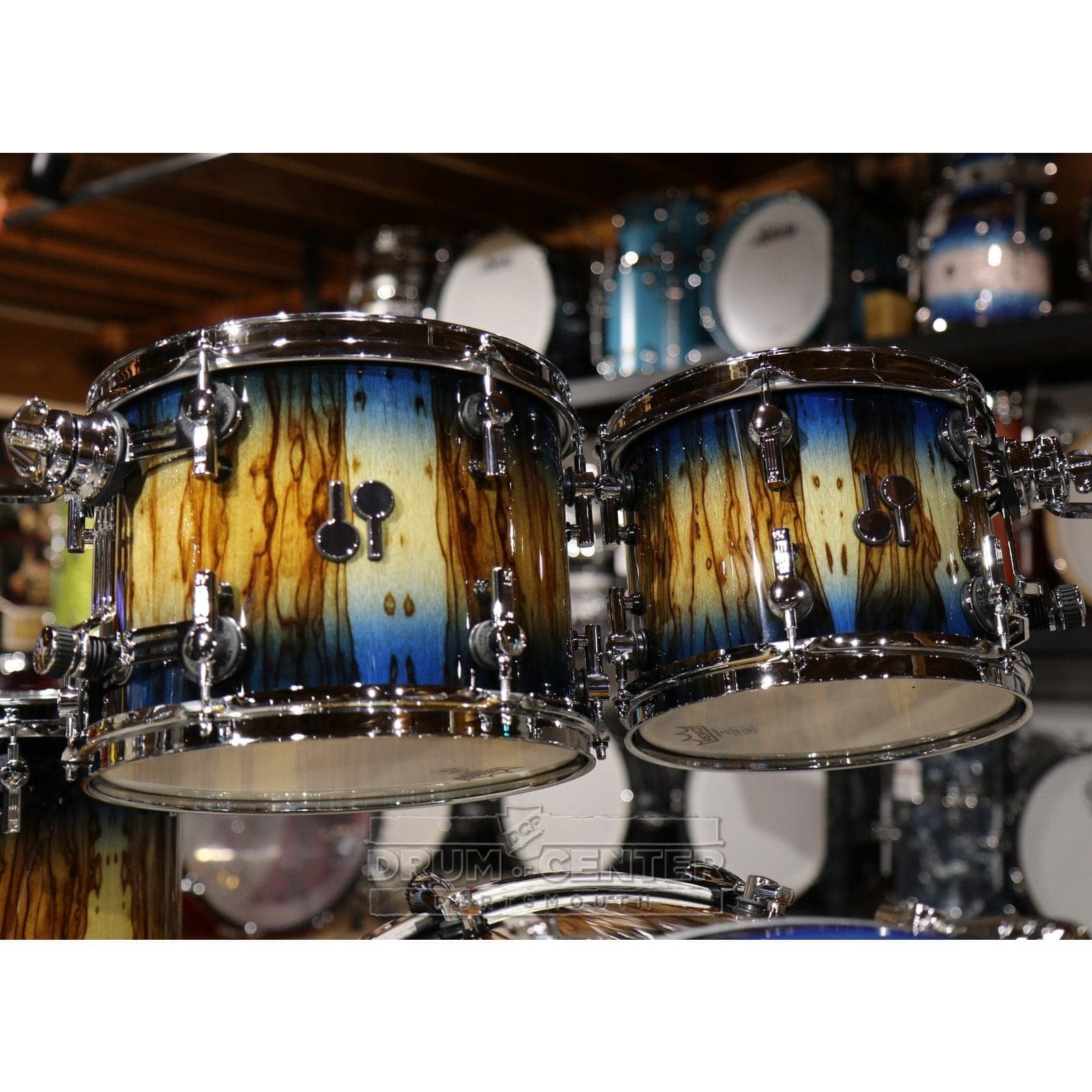 Sonor SQ2 Beech 5pc Drum Set Candy Blue Burst Over African Marble Gloss | 1029731-2