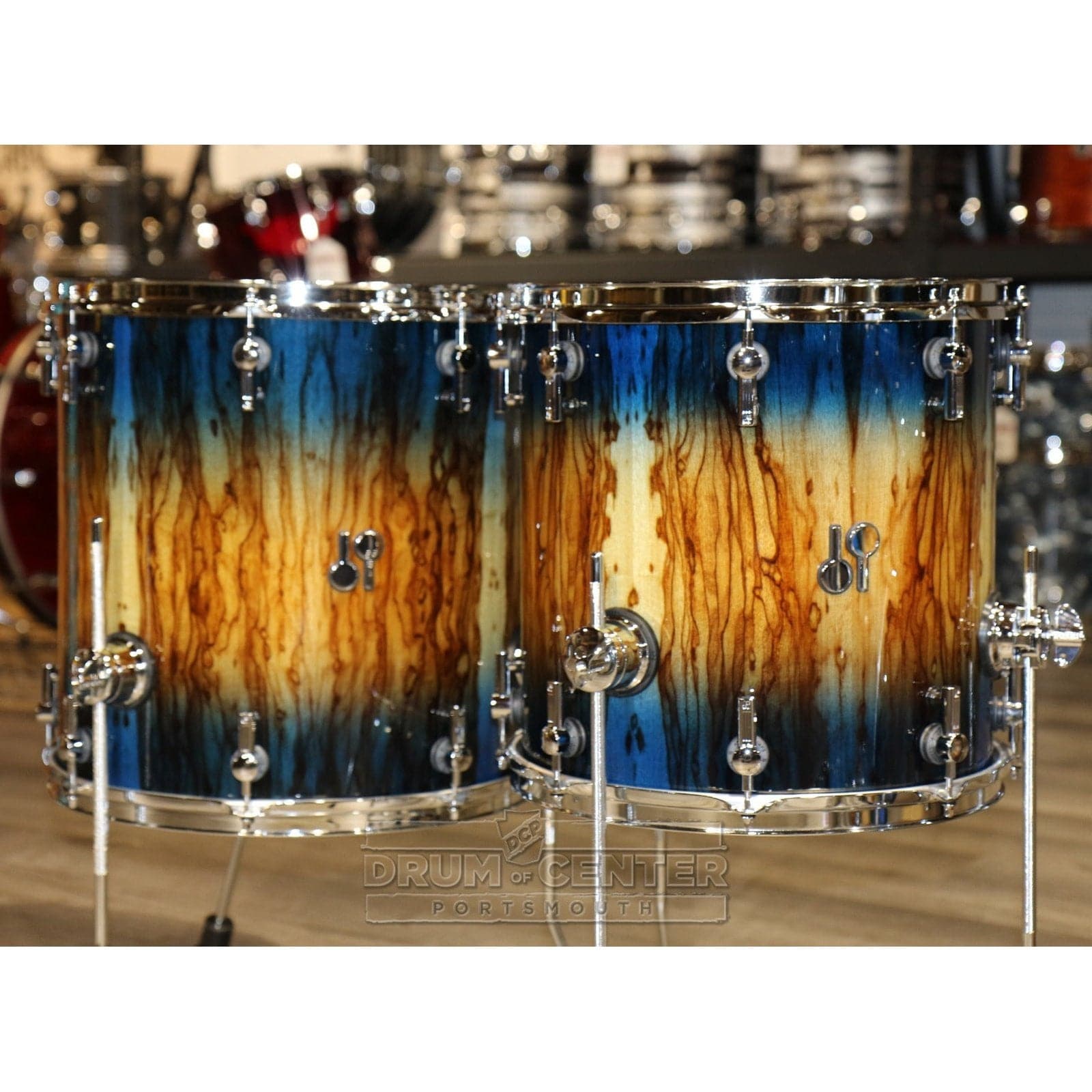 Sonor SQ2 Beech 5pc Drum Set Candy Blue Burst Over African Marble Gloss | 1029731-2