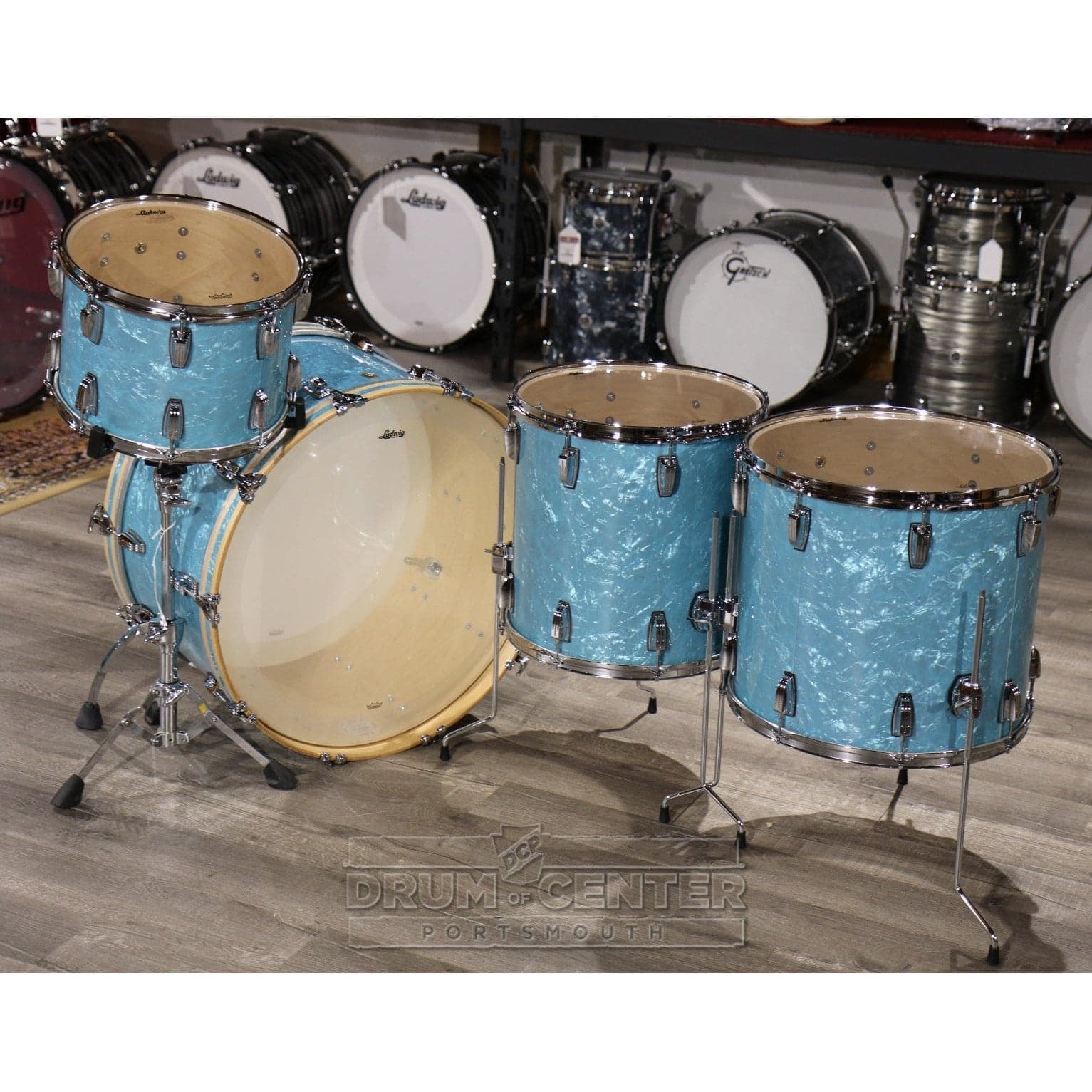 Ludwig Classic Maple 4pc Bonham Drum Set Glacier Blue Pearl
