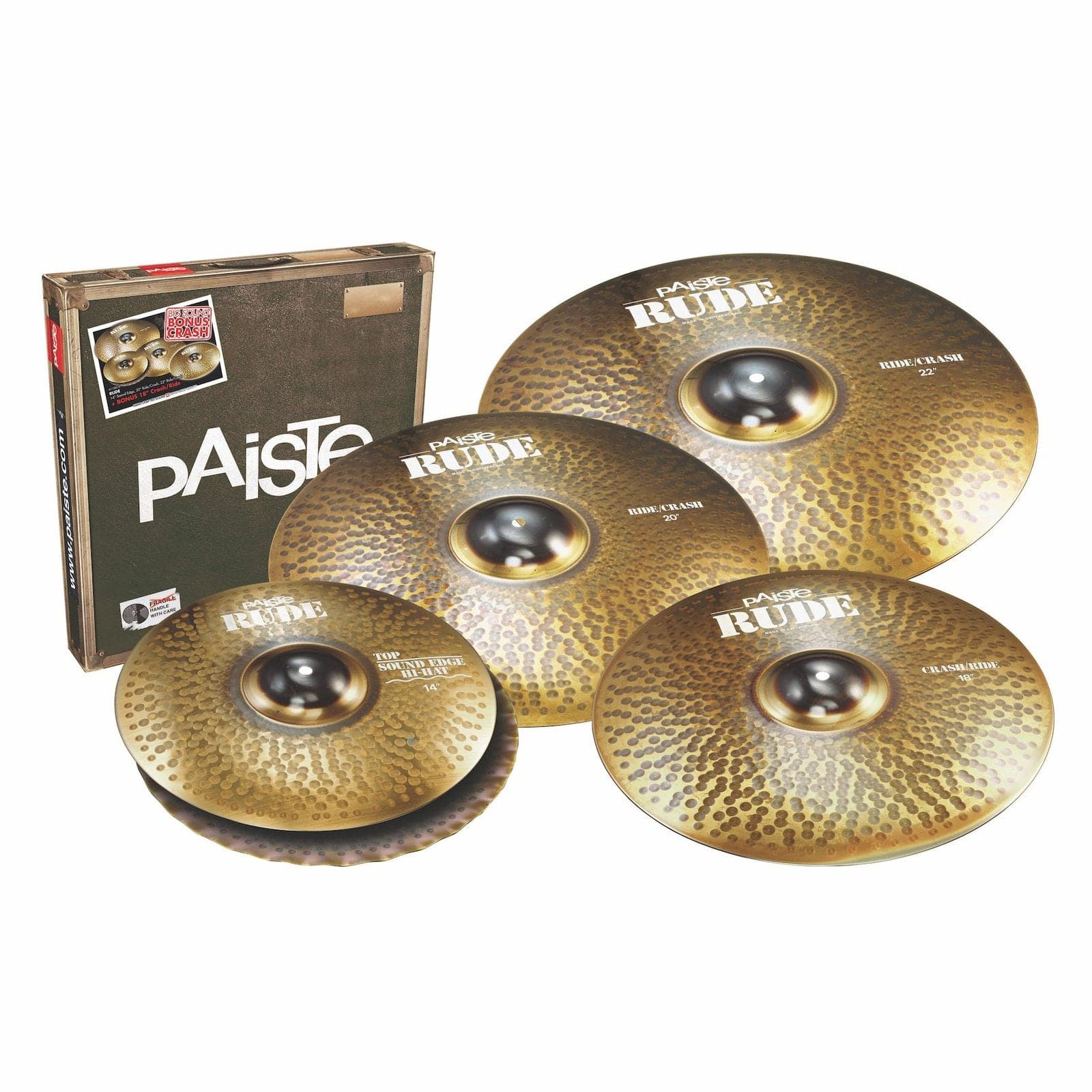 Paiste Rude Cymbal Set 14/20/22 + Free 18