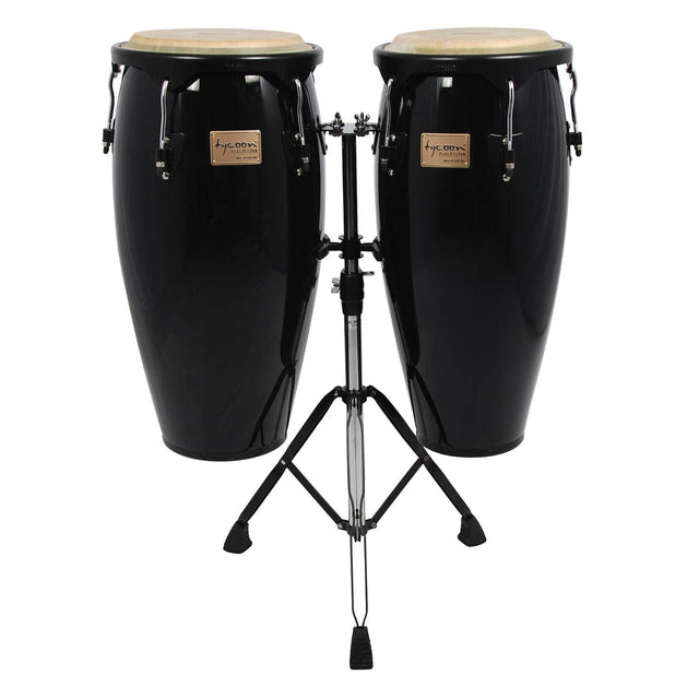 Tycoon Conga Supremo 10 & 11 Black Hardware Black Finish with Stand