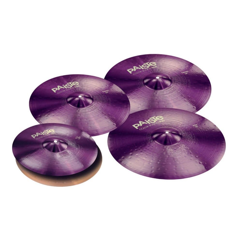 Paiste 900 Color Sound Purple Medium Cymbal Box Set w/Even Sized Crashes
