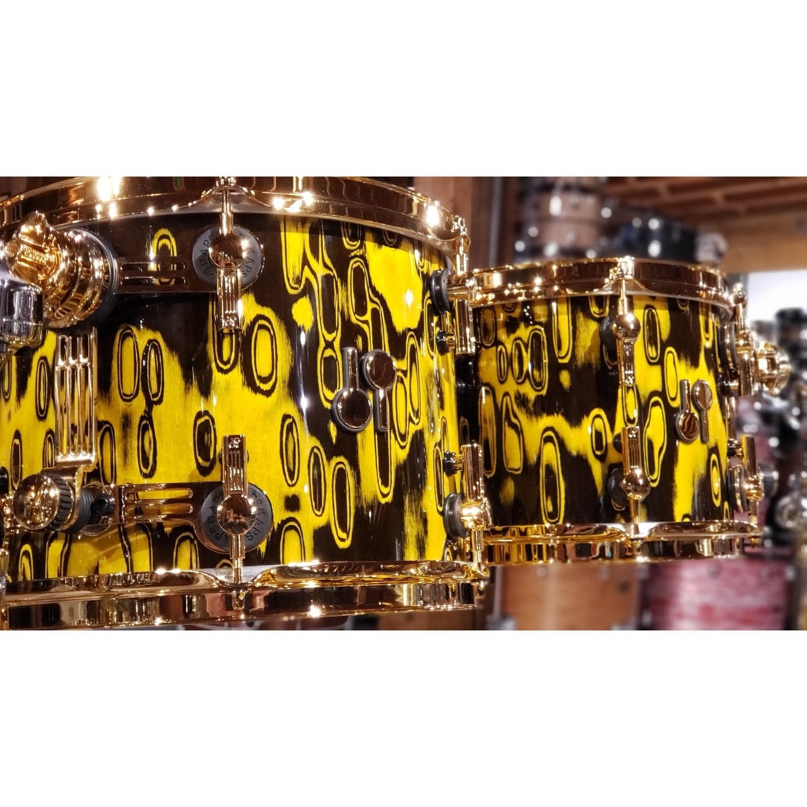 Sonor SQ2 Medium Maple 4pc Drum Set Yellow Tribal