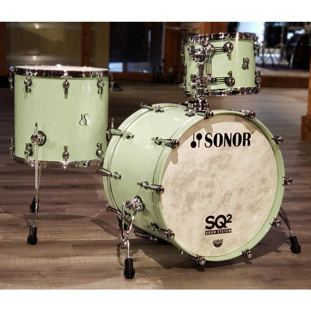 Sonor SQ2 Vintage Maple 3pc Drum Set Mint Sparkle