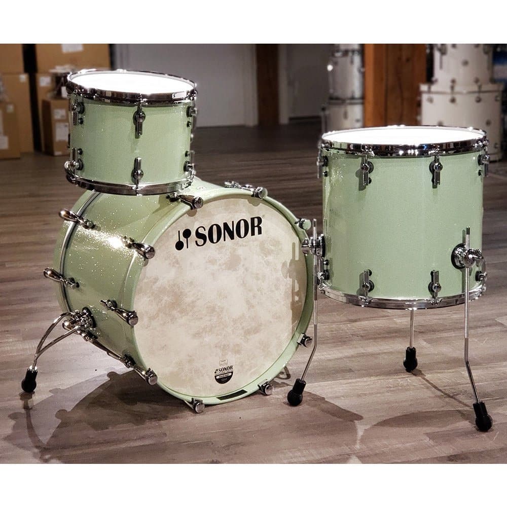 Sonor SQ2 Vintage Maple 3pc Drum Set Mint Sparkle