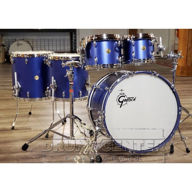 Gretsch USA Custom 5pc Drum Set Satin Mystic Blue