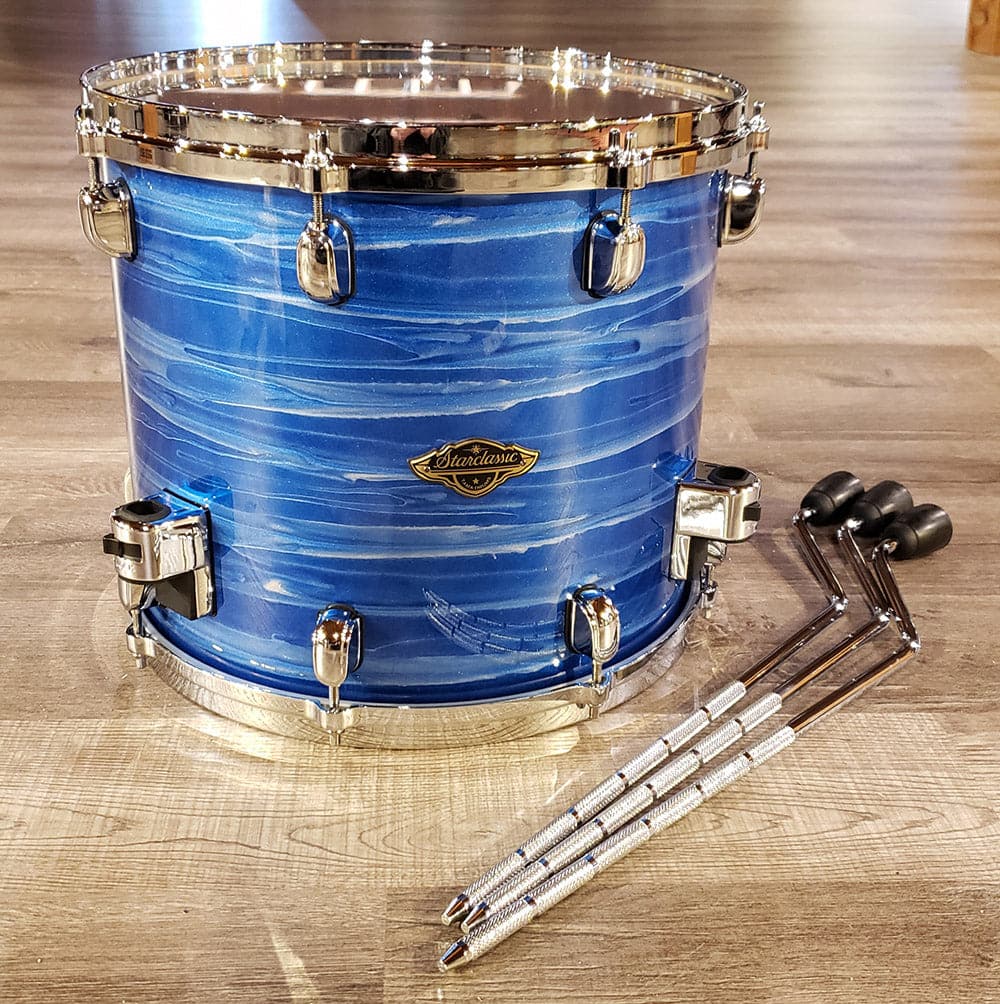 Tama Starclassic Walnut/Birch 14x12 Floor Tom - Lacquer Ocean Blue Ripple