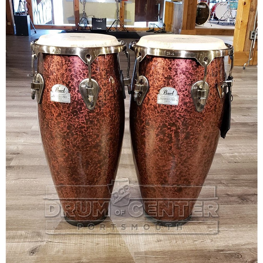 Pearl Primero Pro Fiber Conga Set 10 & 11 w/o Stand Wine Red Marble
