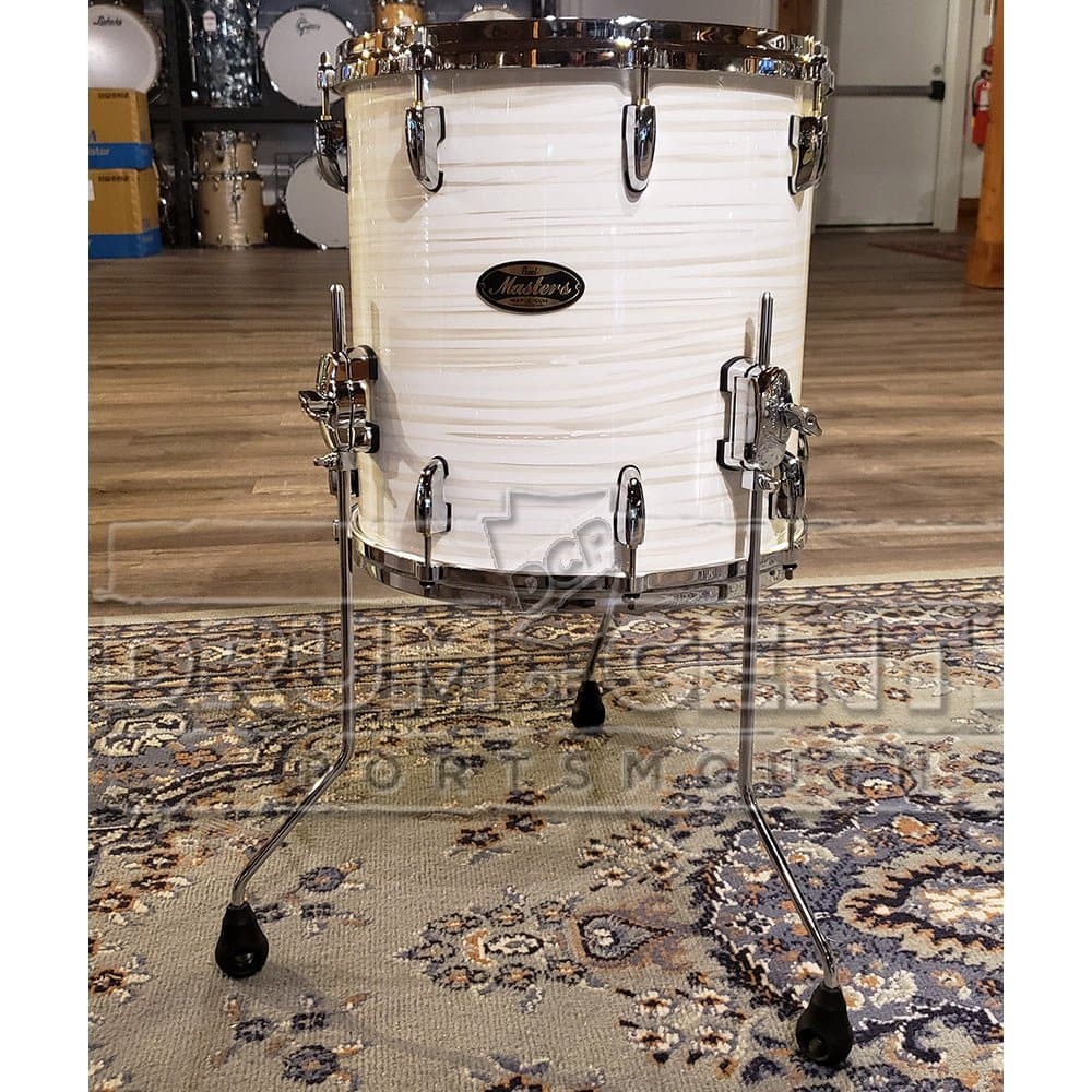 Pearl Masters Maple/Gum Floor Tom - 14x14 - Silver White Swirl