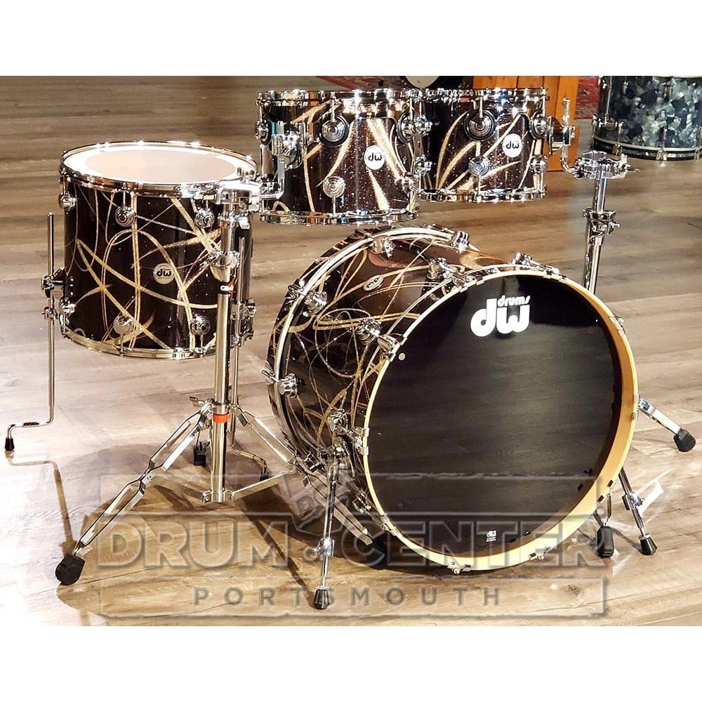 DW Collectors Maple 4pc Drum Set Smoke Glass Contrails