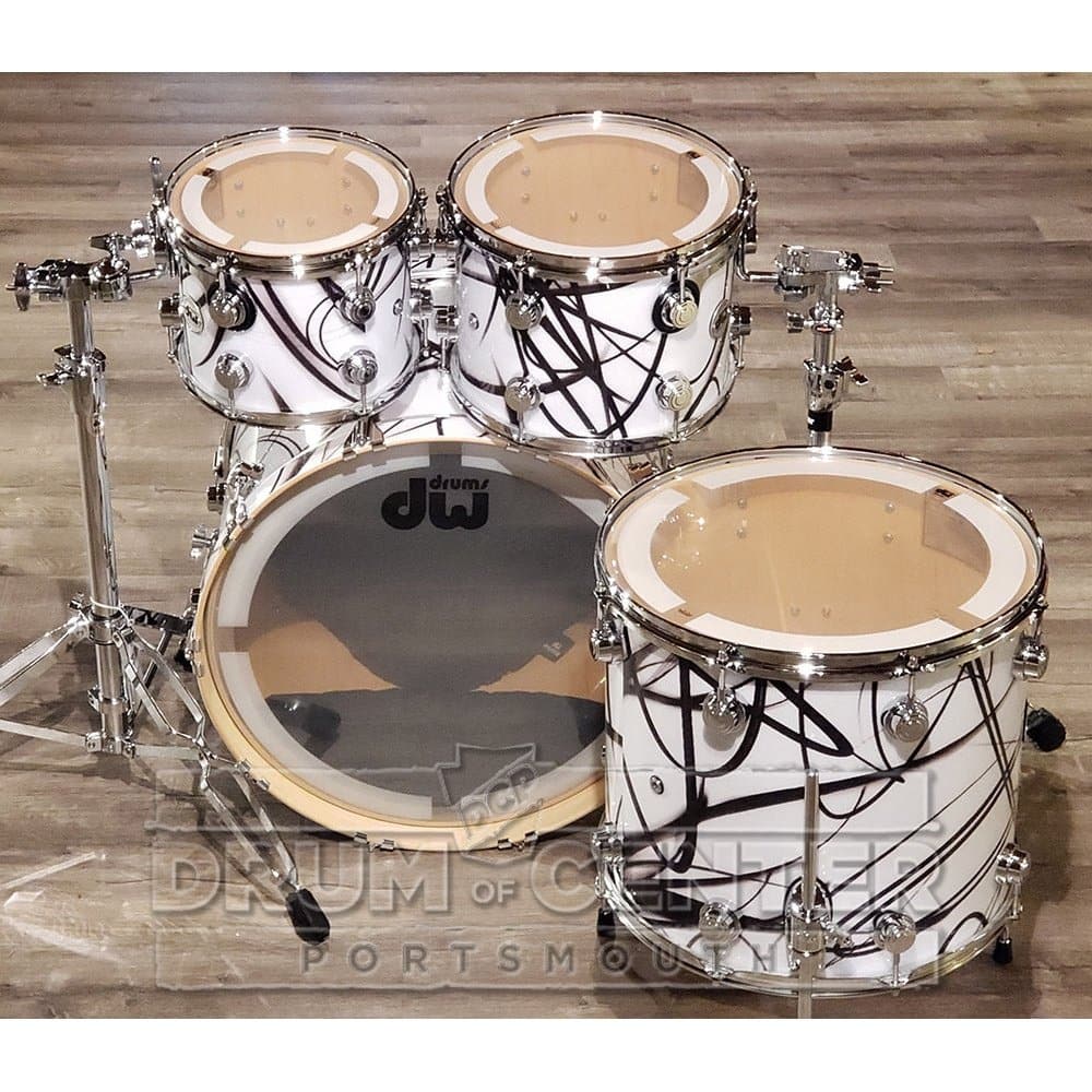 DW Collectors Maple 4pc Drum Set White Glass Contrails