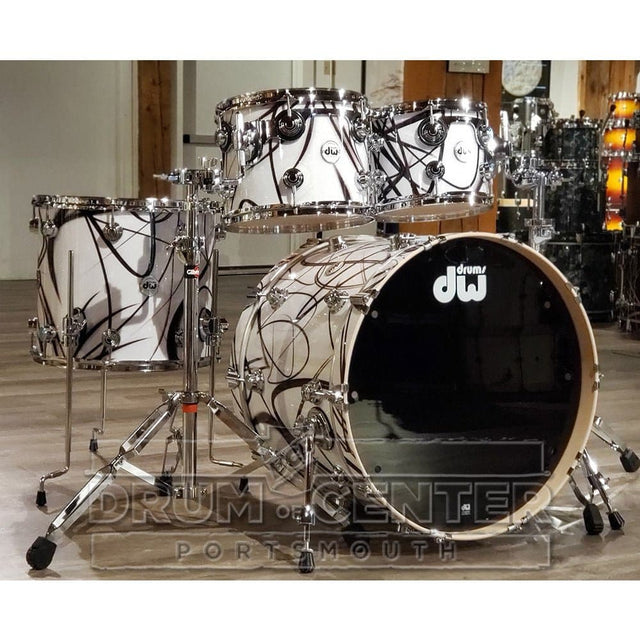 DW Collectors Maple 4pc Drum Set White Glass Contrails