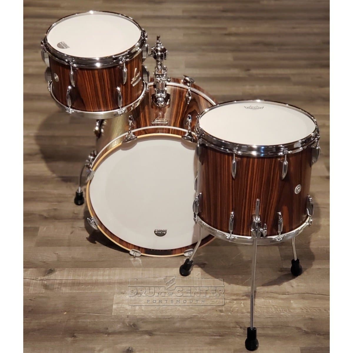 Sonor Vintage 3pc Drum Set w/Tom Arm Rosewood Semi Gloss