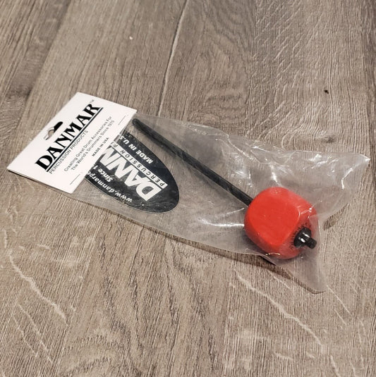 Danmar Red Hardwood Bass Drum Beater with Angle Cut, Black Shaft